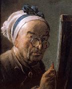 Jean Baptiste Simeon Chardin Chardin bust self portrait china oil painting artist